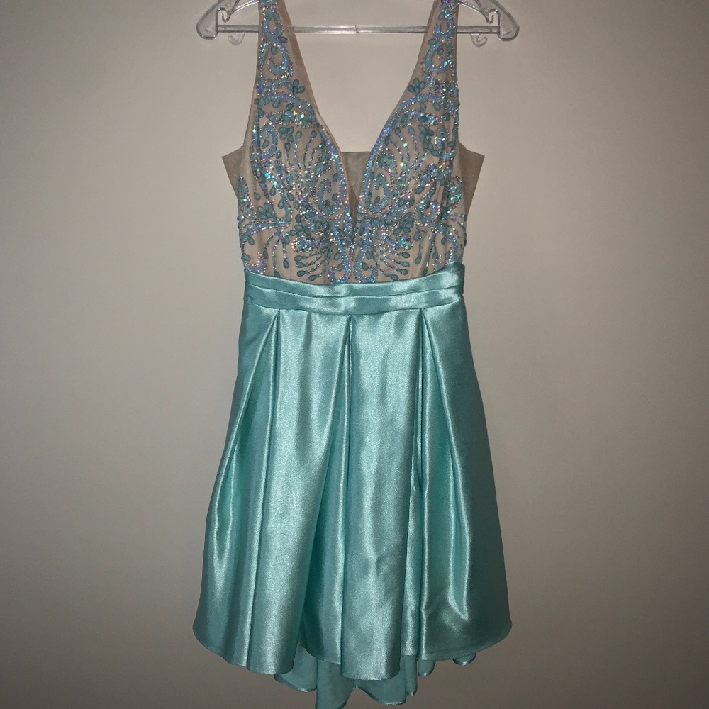 Teal Blue homecoming dress